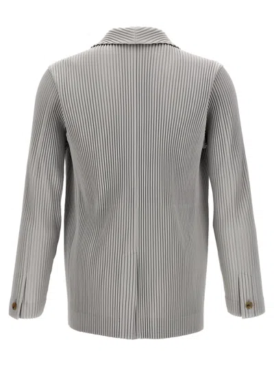 Issey Miyake Single-breasted Blazer With Long Sleeves In Gray
