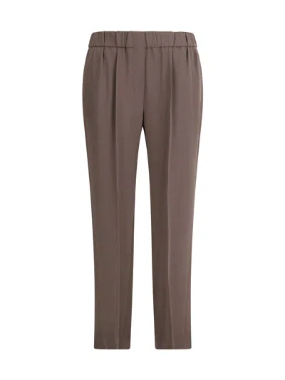 Brunello Cucinelli Modern Relaxed Fit Tailored Trousers In Brown