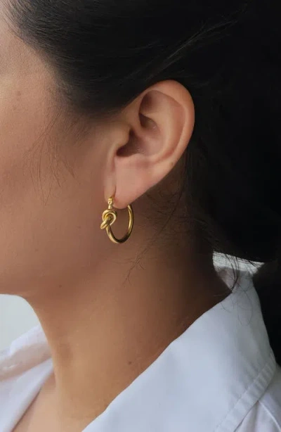 Adornia 14k Plated Knot Hoop Earrings No Color No In Gold