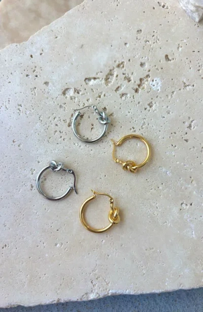 Adornia 14k Plated Knot Hoop Earrings No Color No In Gold