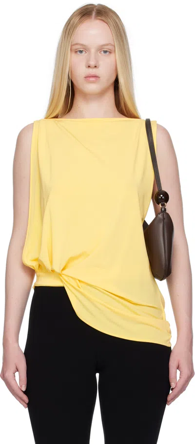Jacquemus Le Haute Peplo Top In Yellow