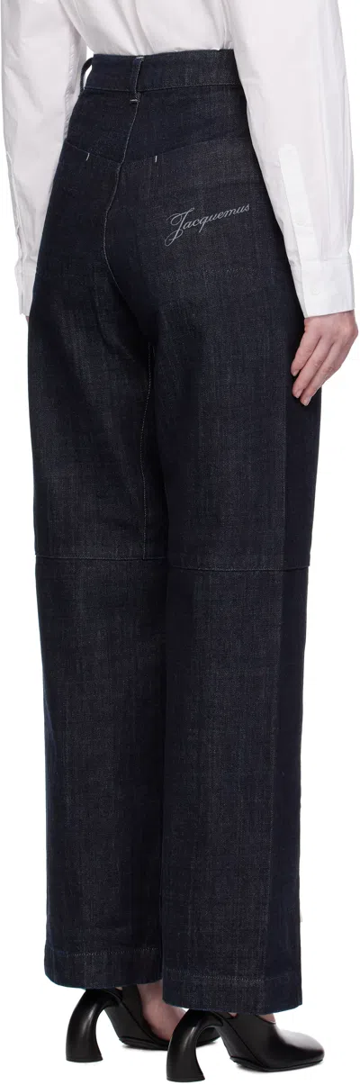 Jacquemus Women's Le Cargo De-nîmes Jean In Navy