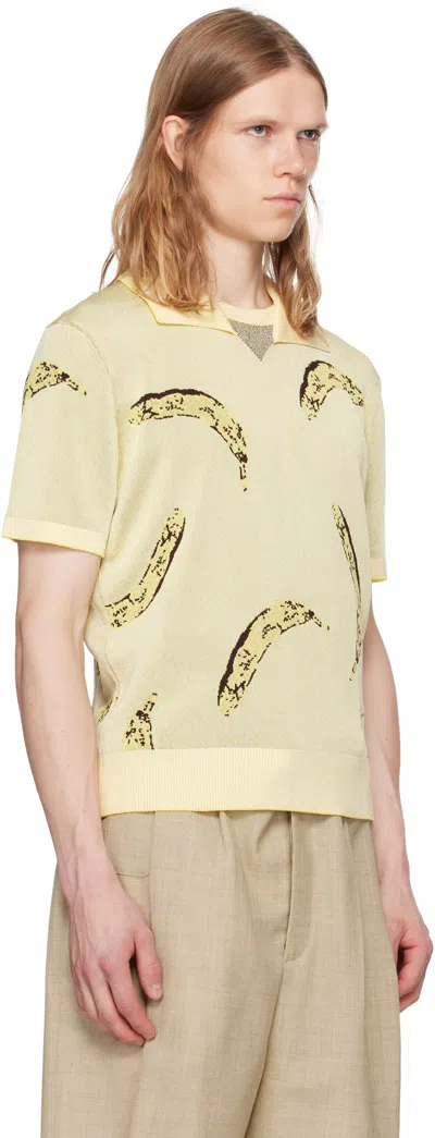Jacquemus Crew Neck Graphic Print Polo Shirt In Yellow
