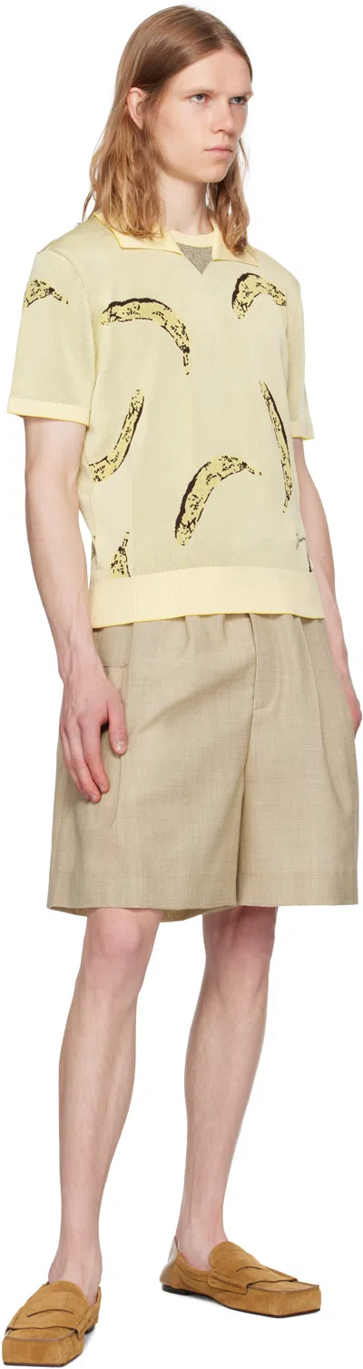 Jacquemus Crew Neck Graphic Print Polo Shirt In Yellow
