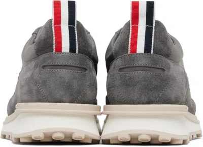 Thom Browne Gray Double Tech Nylon Alumni Sneakers In Gray