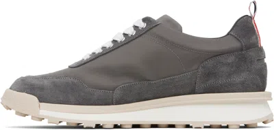 Thom Browne Gray Double Tech Nylon Alumni Sneakers In Gray