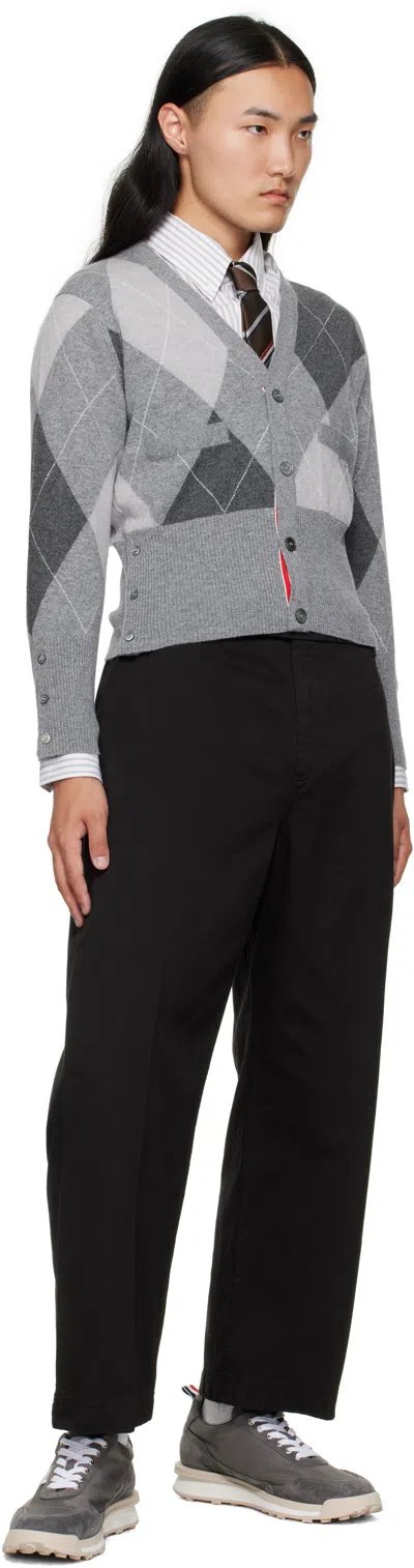 Thom Browne Gray Double Tech Nylon Alumni Sneakers In Gray