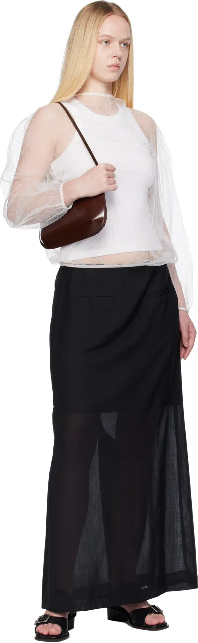 Amomento Black Sheer Long Maxi Skirt