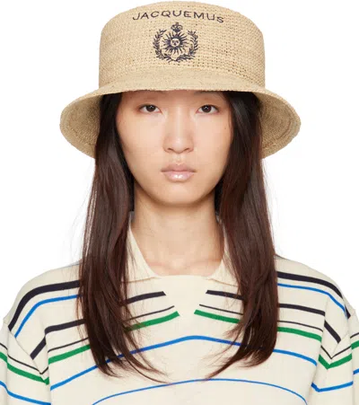Jacquemus Le Bob Pesco Bucket Hat In Neutral