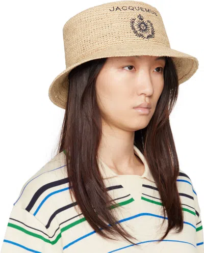 Jacquemus Le Bob Pesco Bucket Hat In Neutral