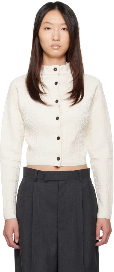 Jacquemus Scala High-neck Cropped Cardigan In Neutral
