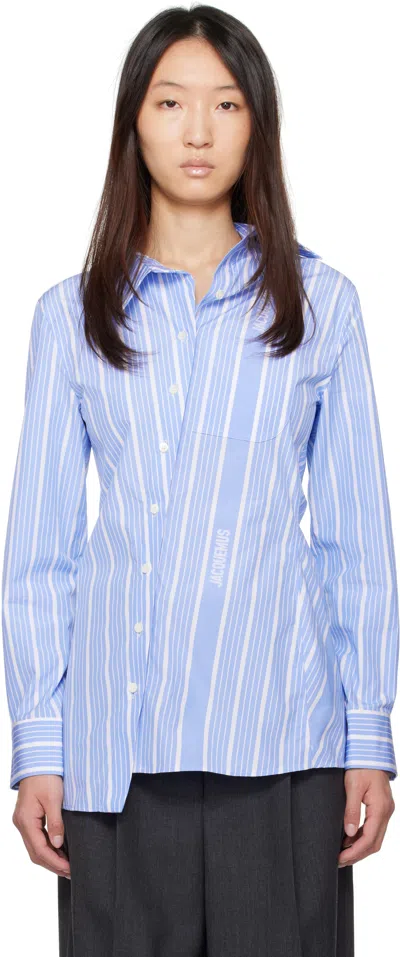 Jacquemus Woman Shirt Azure Size 8 Cotton In Blue