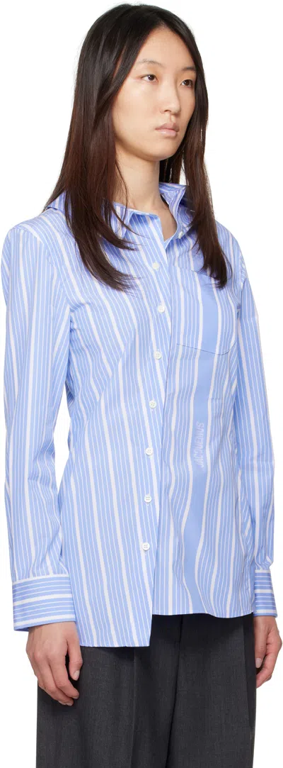 Jacquemus Woman Shirt Azure Size 8 Cotton In Blue
