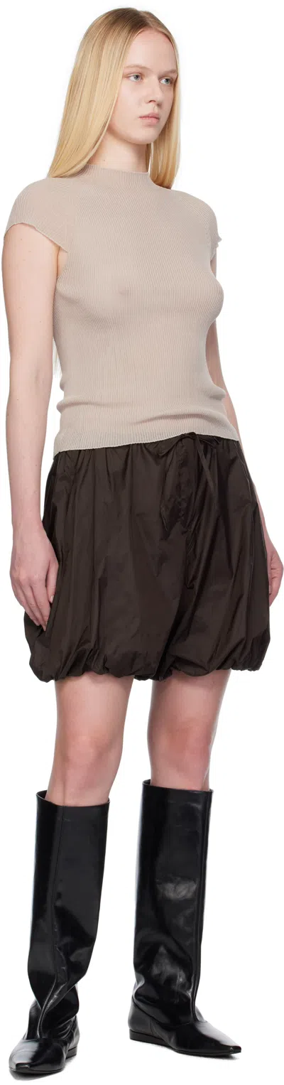 Amomento Brown Nylon Volume Shorts In Brown