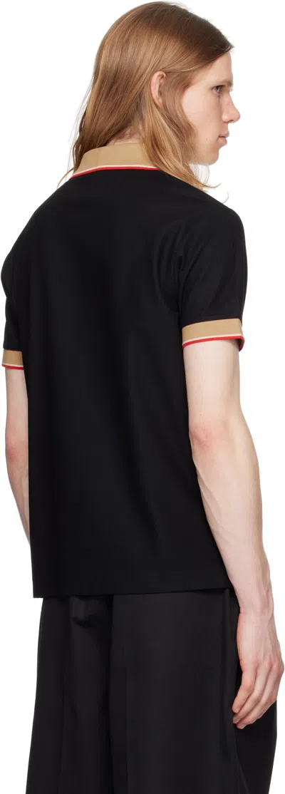 Burberry Men's Cotton Polo Shirts In Black