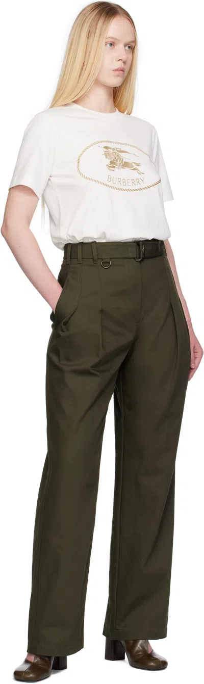 Burberry T-shirt In Cotone Con Knight Stamp In White