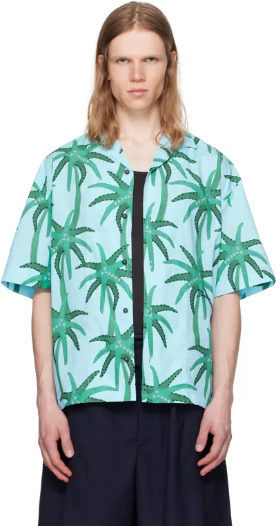 Jacquemus Floral-print Shirt In Blue