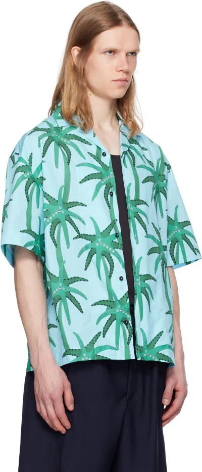 Jacquemus Floral-print Shirt In Blue