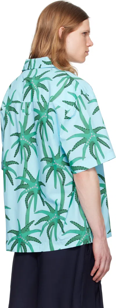 Jacquemus Floral-print Shirt In Blue