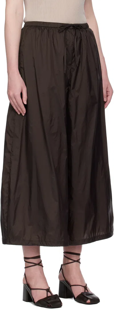 Amomento Wide-leg Technical Trousers In Brown