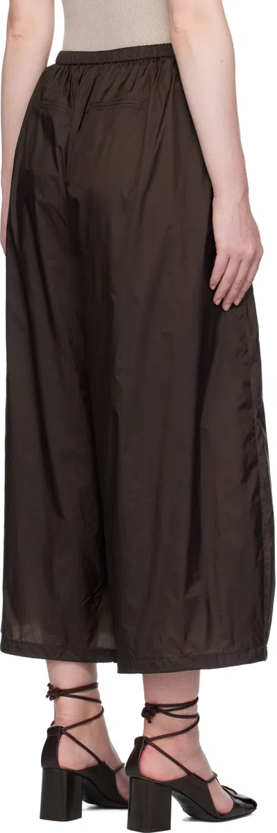Amomento Wide-leg Technical Trousers In Brown