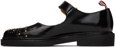 Thom Browne Black Soft Spazzolato Stud Thom John Loafers In Black