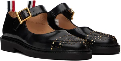 Thom Browne Black Soft Spazzolato Stud Thom John Loafers In Black