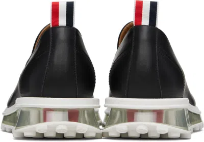 Thom Browne Black Clear Tech Runner Sole Penny Loafers In Black