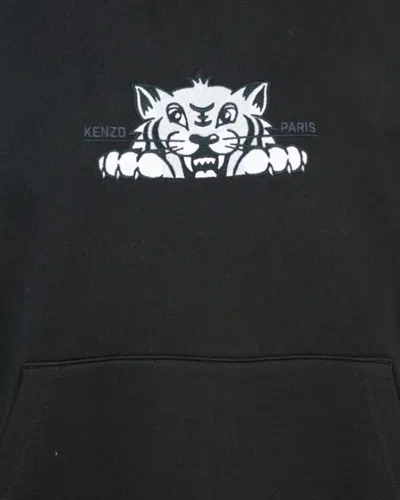 Kenzo Happy Tiger Hoodie In Black