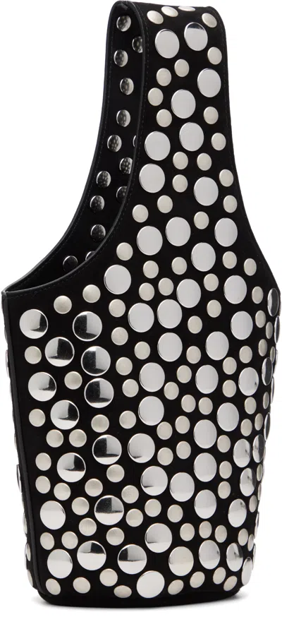 Khaite Livia Mini Studded Suede Tote Bag In Black