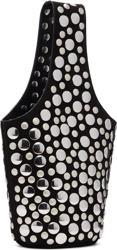 Khaite Livia Mini Studded Suede Tote Bag In Black