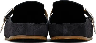 Burberry Strap Patterned Round Toe Rubber Sole Slip-on In Brown