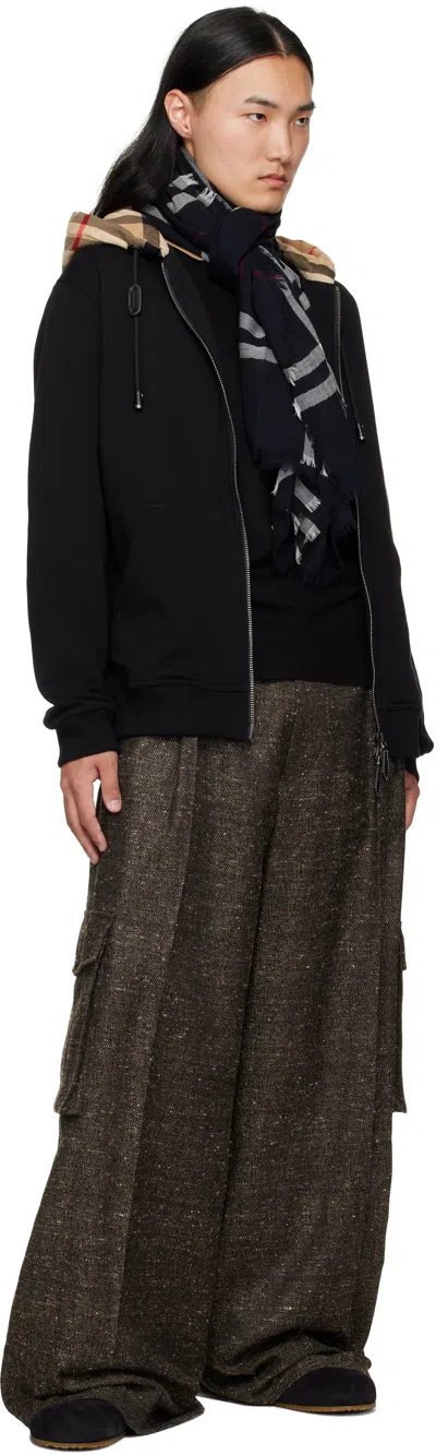 Burberry Strap Patterned Round Toe Rubber Sole Slip-on In Brown