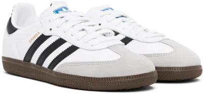 Adidas Originals Womens Silver Metallic Black Gu Samba Og Logo-print Metallic-leather Low-top Trainers Eur 36 / 3 Uk In White