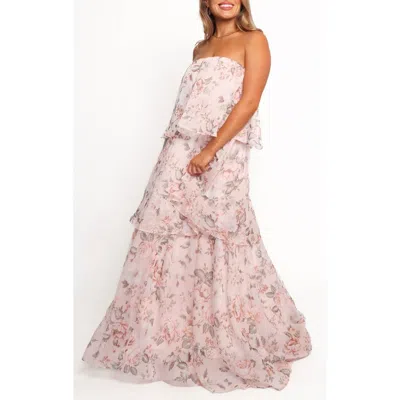 Petal And Pup Petal & Pup Bloom Tiered Strapless Maxi Dress In Pink