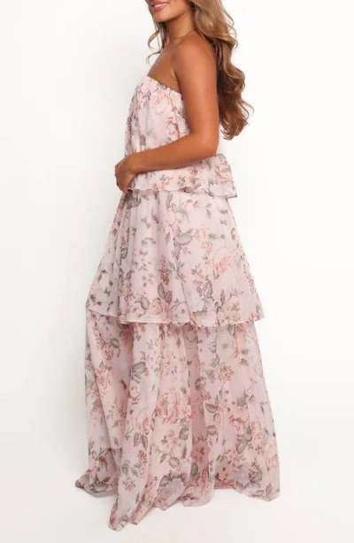 Petal And Pup Petal & Pup Bloom Tiered Strapless Maxi Dress In Pink