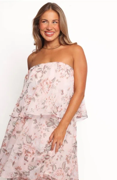 Petal And Pup Petal & Pup Bloom Tiered Strapless Maxi Dress In Pink