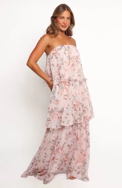 Petal And Pup Petal & Pup Bloom Tiered Strapless Maxi Dress In Pink