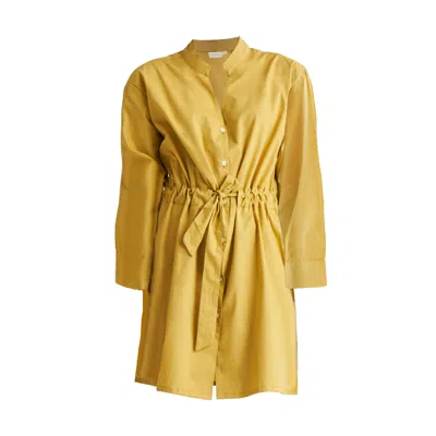 Reistor Short Tie Waist Dress In Tuscan Sun In Orange