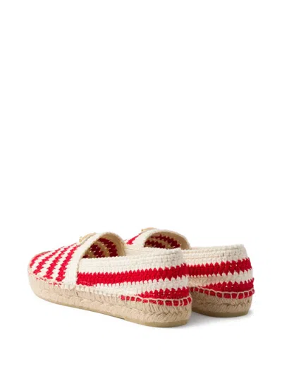 Prada Espadrillas In Crochet Bicolor Donna In Red