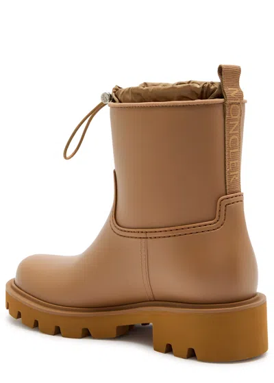 Moncler Ankle-length Waterproof Boots With Drawstring Closure In Brown