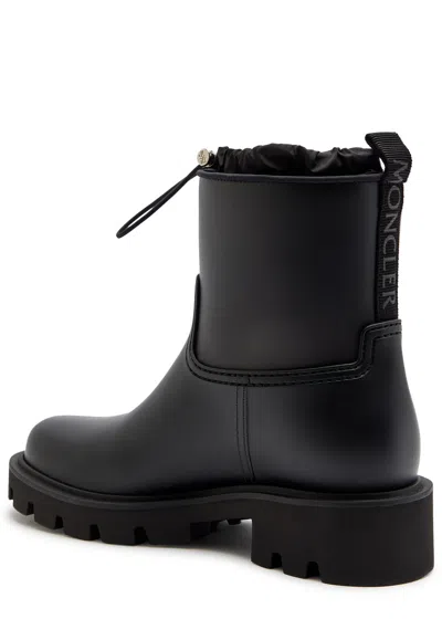 Moncler Drawstring Embosssed-logo Rain Boots In Black