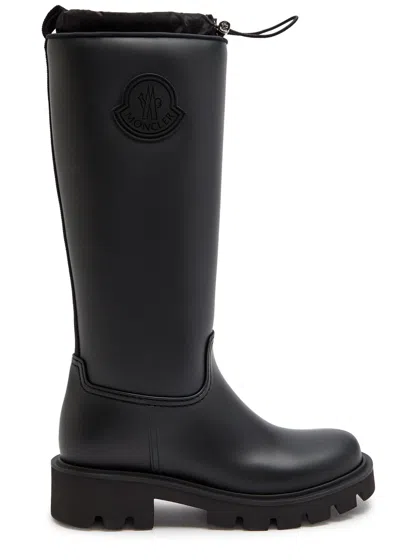 Moncler Rubber Kickstream Boots With Drawstring In Black