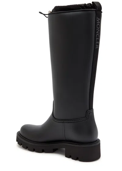 Moncler Rubber Kickstream Boots With Drawstring In Black