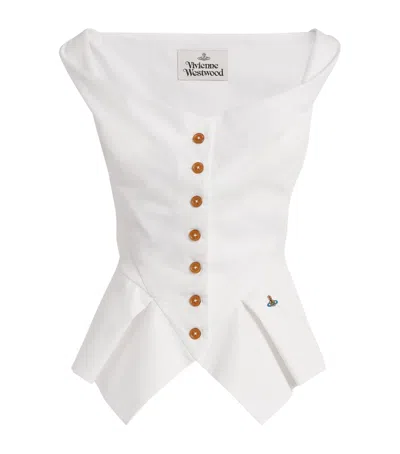Vivienne Westwood Square-neck Button Down Top In White