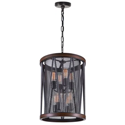 Cwi Lighting Parsh 8 Light Drum Shade Chandelier With Pewter Finish