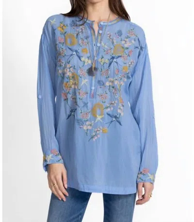 Johnny Was Zinnia Tunic In Della Robbia Blue In Blue
