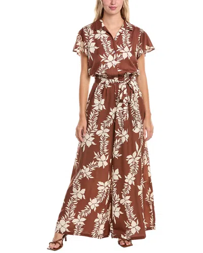 Tori Richard It's A Wrap Shirley Jumpsuit In Brown