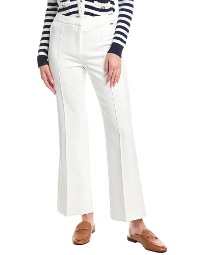 T Tahari Wide Leg Trouser With Pintuck Front In White
