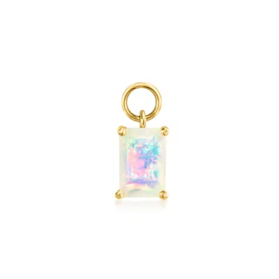 Rs Pure By Ross-simons Opal Hoop Charms In 14kt Yellow Gold In Gold